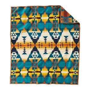 Pendleton Siskiyou Wool Throw Blanket 64x80 Made In USA